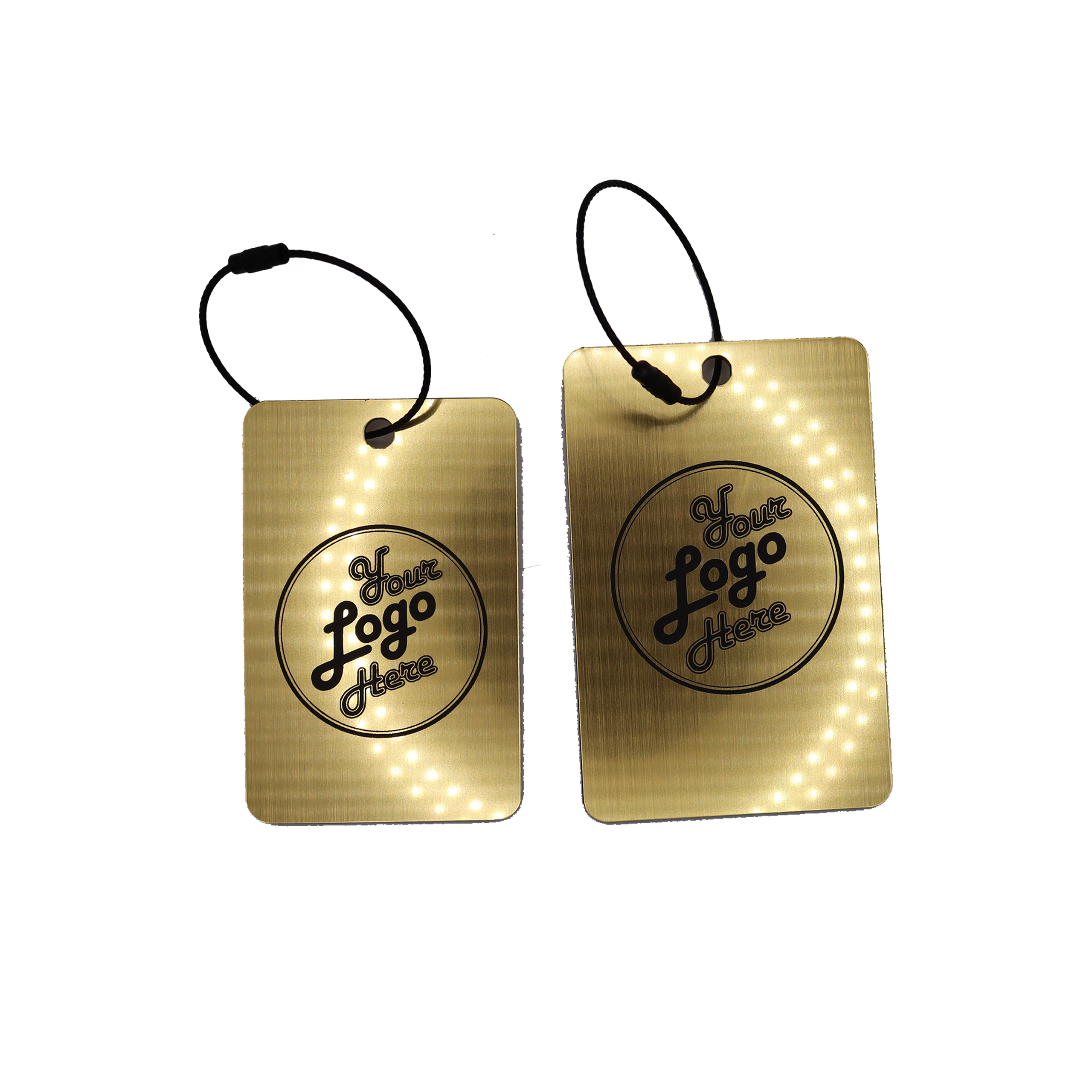 Custom Engraved Black & Gold Acrylic Golf Bag Tags