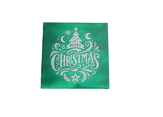 Merry Christmas Laser Etched Canvas Art | 8x8 Holiday Décor