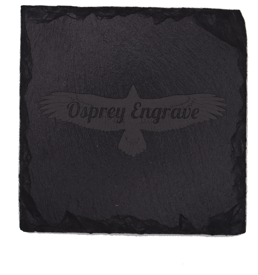 Custom Laser-Engraved Slate Coaster