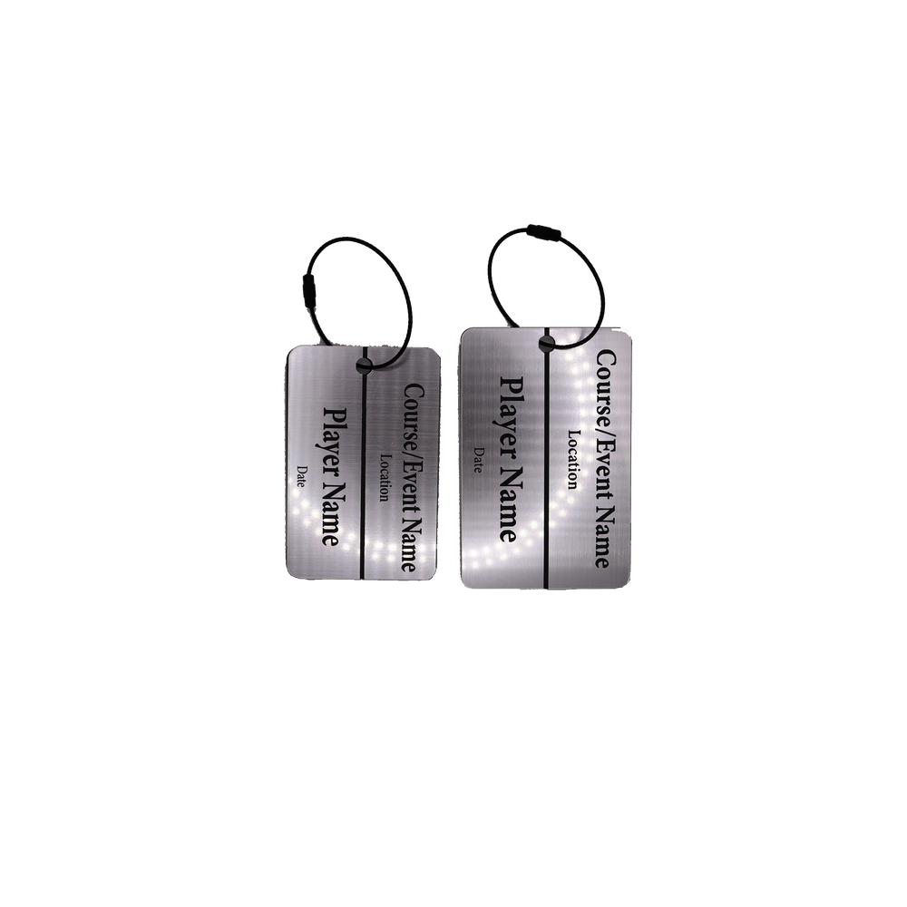 Acrylic Golf Bag Tags - Black & Silver